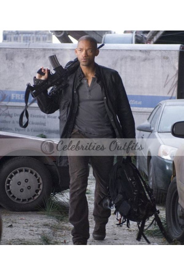 Will Smith I Am Legend Black Leather Jacket