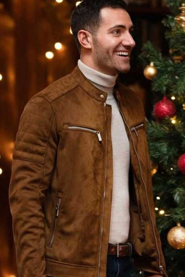 Garrett Marcantel 12 Dates Of Christmas Brown Leather Jacket