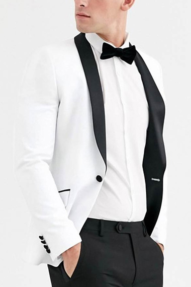 Justin Foley 13 Reasons Why White Suiting Fabric Tuxedo