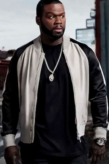 Kanan Stark Power Final Betrayal 50 Cent White Bomber Jacket