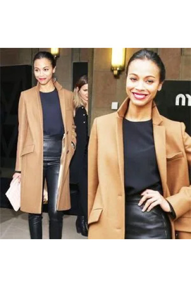 Zoe Saldana Cotton Coats And Leather Jackets 