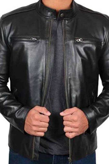 Gavin Chase A Nashville Christmas Carol Black Leather Jacket