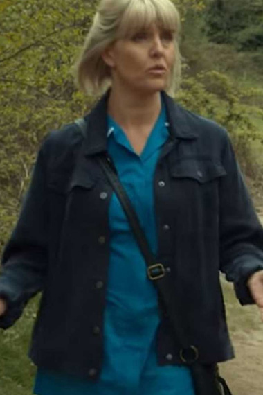 Nurse Emma After Life TV Show Ashley Jensen Blue Cotton Jacket