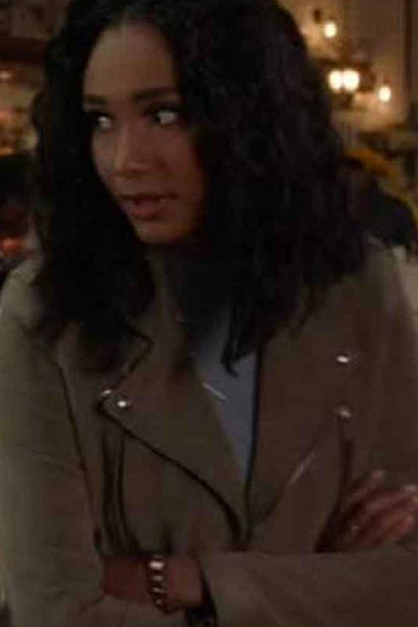 Layla Keating Greta Onieogou All American Beige Suede Jacket