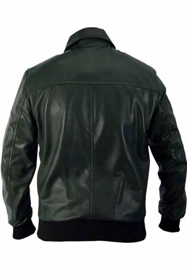 Oliver Queen Arrow Stephen Amell Bomber Black Leather Jacket