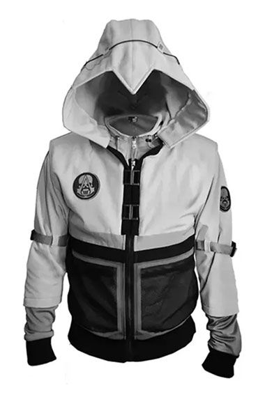 Assassins Creed Ghost Recon Gaming White Cosplay Hooded Jacket