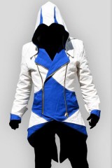 Connor Kenway Assassins Creed Cosplay Leather Hooded Coat