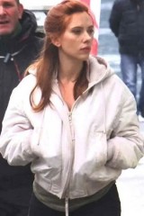 Scarlett Johansson Black Widow White Jumper Hooded Jacket