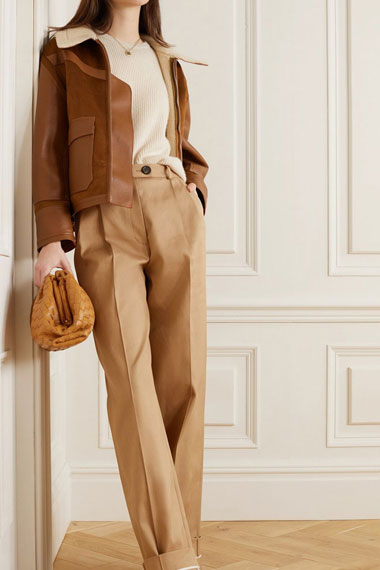 Aviator Stella McCartney Womens Vintage Brown Leather Jacket