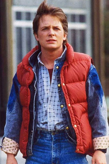 Michael J Fox Back To The Future Marty Mcfly Red Quilted Vest