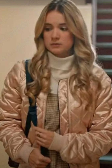 Lily Miller Bad Influence Devin Cecchetto Pink Satin Jacket