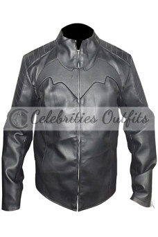 Bruce Wayne Batman Begins Christian Bale Black Biker Jacket