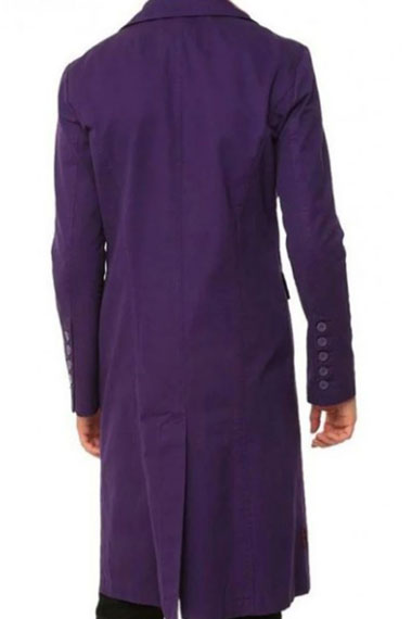 The Dark Knight Joker Heath Ledger Purple Long Trench Coat