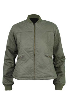 Louise Simona Brown Behind Her Eyes Bomber Green Cotton Jacket