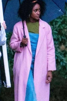 Louise Simona Brown Behind Her Eyes Pink Wool Trench Coat