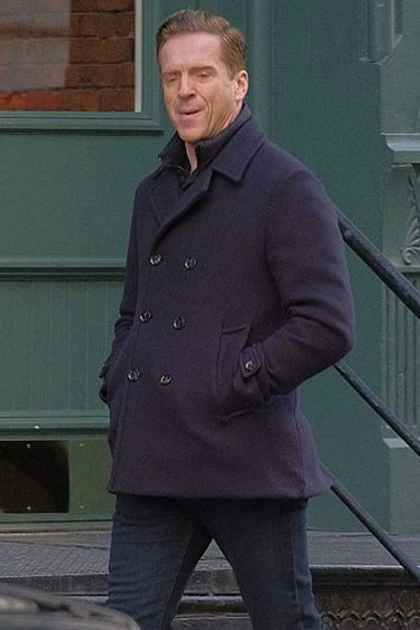 Bobby Axelrod Damian Lewis Billions Blue Wool Trench Peacoat