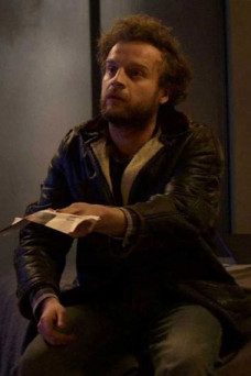 Andrew Gower Black Mirror TV Series Rob Black Leather Jacket
