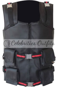 Blade Wesley Trent Snipes Mens Black Leather Tactical Vest