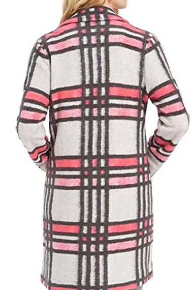 Alison Gable Erin Neufer Blue Bloods Checked Plaid Trench Coat