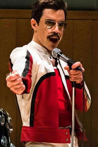 Bohemian Rhapsody Freddie Mercury Red White Leather Jacket