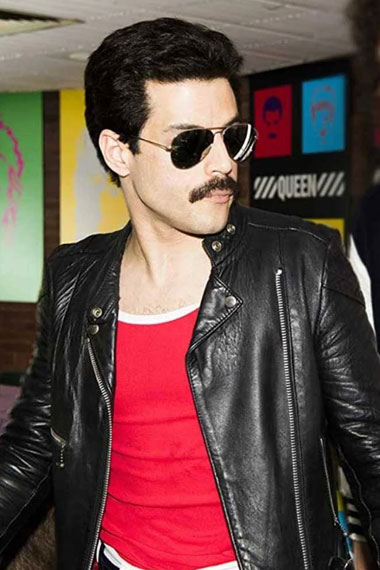 Freddie Mercury Bohemian Rhapsody Biker Black Leather Jacket