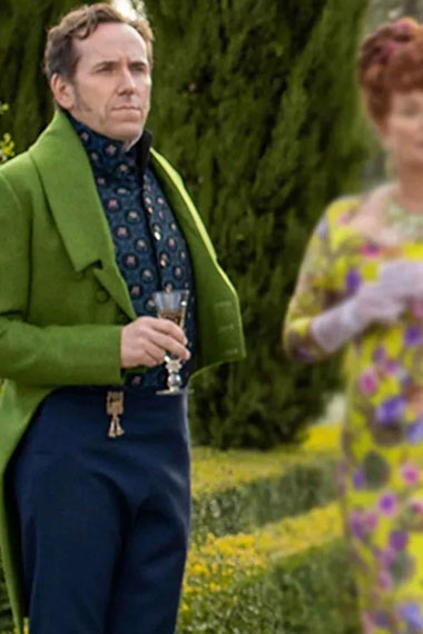 Ben Miller Lord Featherington Bridgerton Green Wool Tailcoat