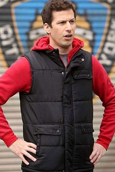 Jake Peralta Brooklyn Nine Nine Andy Samberg Black Puffer Vest