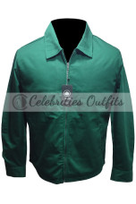 Bullet Train Ladybug Brad Pitt Bomber Green Cotton Jacket brad-pitt-bullet-train-bomber-jacket