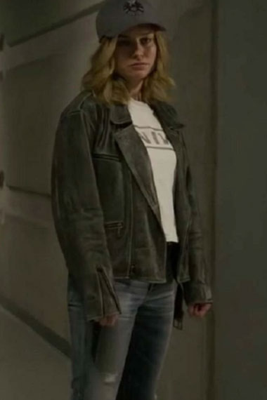 Carol Danvers Captain Marvel Brie Larson Distressed Jacket