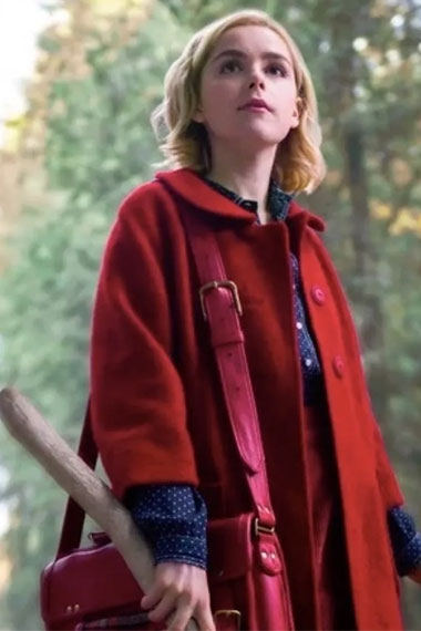Chilling Adventures of Sabrina Spellman Red Wool Trench Coat