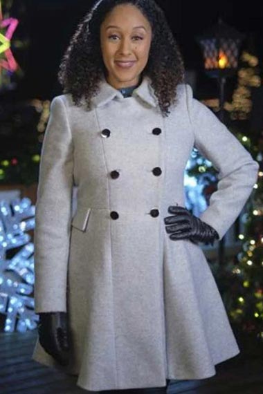 Cheryl Jenkins Christmas Comes Twice Grey Wool Trench Coat