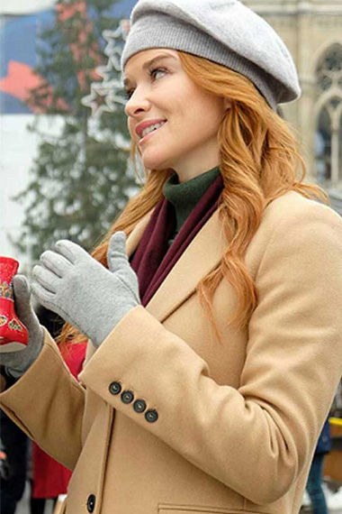 Jess Waters Christmas in Vienna Sarah Drew Beige Trench Coat