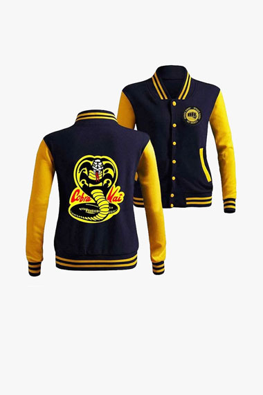 Cobra Kai Karate Kid No Mercy Yellow Bomber Varsity Jacket