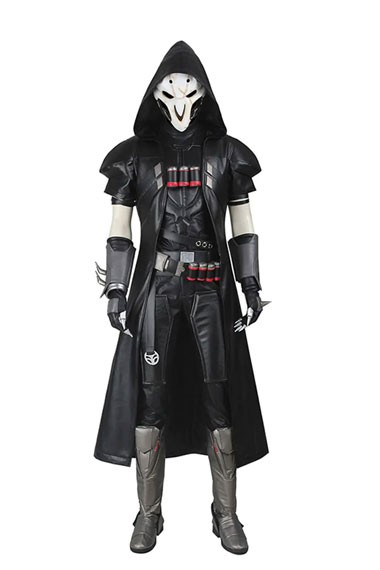 Gabriel Reyes Reaper Overwatch Hooded Black Cosplay Coat