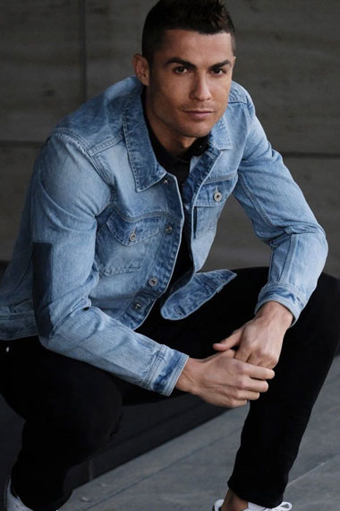 Mens Cristiano Ronaldo Casual Street Style Blue Denim Jacket