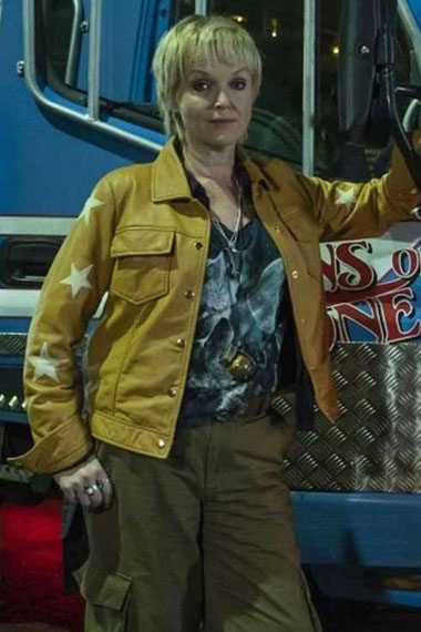 Curfew Miranda Richardson Lou Collins Yellow Leather Jacket