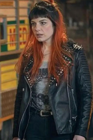 Curfew Aimee-Ffion Edwards Ruby Newman Black Studded Jacket