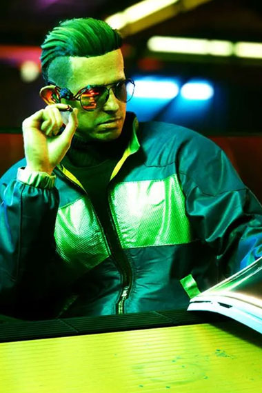 Kirk Sawyer Cyberpunk 2077 Gaming Bomber Green Cosplay Jacket