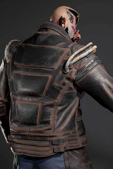Cyberpunk 2077 Gaming Royce Distressed Brown Cosplay Jacket