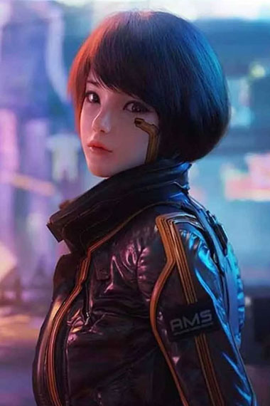 Cyberpunk 2077 Syn Video Game Brown Cosplay Leather Jacket