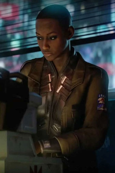 Cyberpunk 2077 Video Game T-Bug Brown Cosplay Leather Jacket
