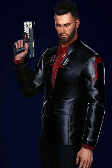 Cyberpunk 2077 V Male Video Game Black Cosplay Leather Blazer