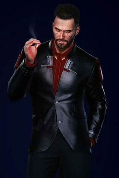 Cyberpunk 2077 V Male Video Game Black Cosplay Leather Blazer