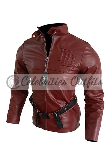 Matt Murdock Charlie Cox Daredevil Red Cosplay Leather Jacket