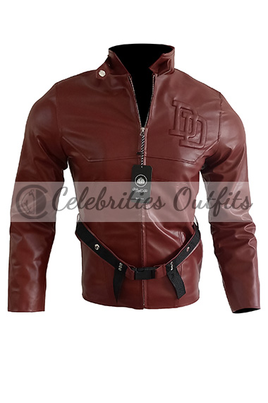 Matt Murdock Charlie Cox Daredevil Red Cosplay Leather Jacket