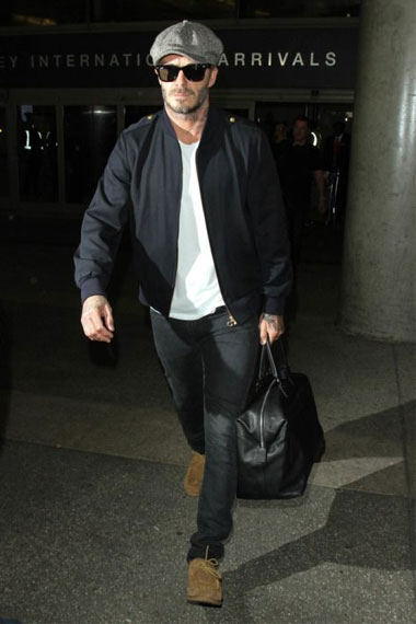David Beckham Mens Casual Street Bomber Black Cotton Jacket