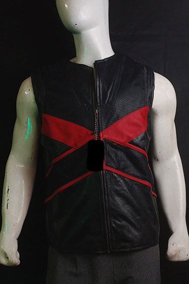 Deadpool Colossus Stefan Kapicic Red And Black Leather Vest