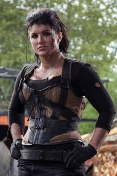 Gina Carano Deadpool Movie Angel Dust Brown Leather Vest