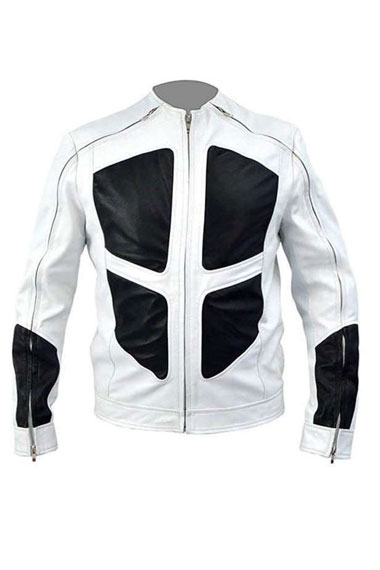 Shatterstar Deadpool 2 Movie Lewis Tan White Leather Jacket