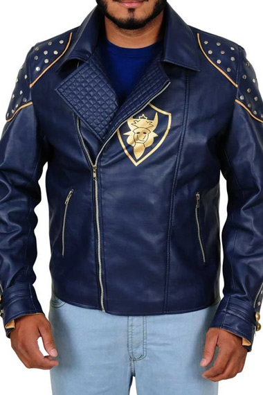 King Ben Mitchell Hope Descendants Blue Cosplay Leather Jacket